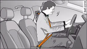 Audi A4: Why is it so important to use seat belts?. Driver protected by the properly worn seat belt during a sudden