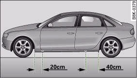 Audi A4: Changing a wheel. Changing a wheel: Jacking points
