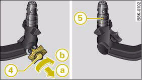 Audi A4: Removable towing bracket. Removable towing bracket: Setting the spring mechanism to the