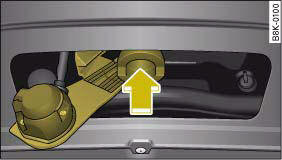 Audi A4: Removable towing bracket. Removable towing bracket: Inserting the ball joint