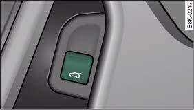 Audi A4: Boot lid. Driver's door: Unlocking the boot lid