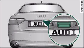 Audi A4: Boot lid. Release catch on the boot lid