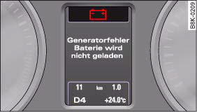 Audi A4: Auto-check control. Display: Symbol for serious malfunction