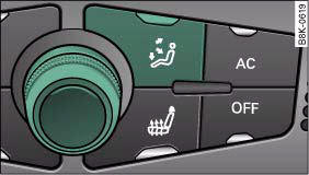 Audi A4: Deluxe automatic air conditioner. Air distribution button and rotary control