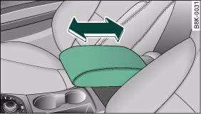 Audi A4: Front armrest. Armrest between driver's seat and front passenger's seat