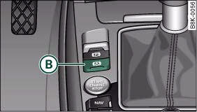 Audi A4: Electro-mechanical parking brake. Detail of the centre console: Button for Audi hold assist