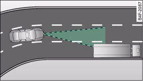 Audi A4: System limitations. Driving out of a bend