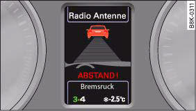 Audi A4: Audi braking guard. Instrument cluster: Display