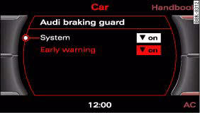 Audi A4: Audi braking guard. Display: Audi braking guard