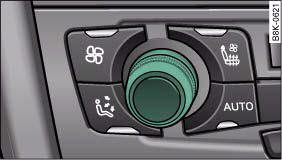 Audi A4: Deluxe automatic air conditioner plus. Rotary control for temperature selection