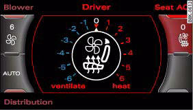 Audi A4: Seat heating. Display: Seat heating/ventilation