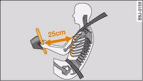 Audi A4: Correct sitting positions. Minimum distance between driver and steering wheel