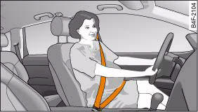 Audi A4: How to wear seat belts properly. Positioning seat belts during pregnancy