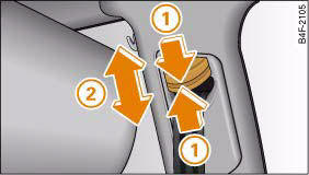 Audi A4: How to wear seat belts properly. Belt height adjustment for the front seats: guide fitting