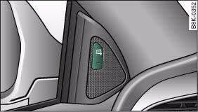 Audi A4: Lane change assist feature. Driver's door: Button for side assist