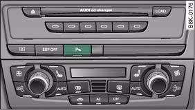 Audi A4: Audi parking system plus. Centre console: Parking aid switch
