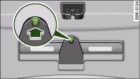 Audi A4: Warning triangle. Warning triangle fitted inside boot lid