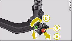 Audi A4: Removable towing bracket. Removable towing bracket: Removing the ball joint